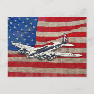 Vintage US-Flugzeug aus dem Zweiten Weltkrieg Postkarte