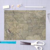 Vintage US-Karte Seidenpapier (Handwerk)