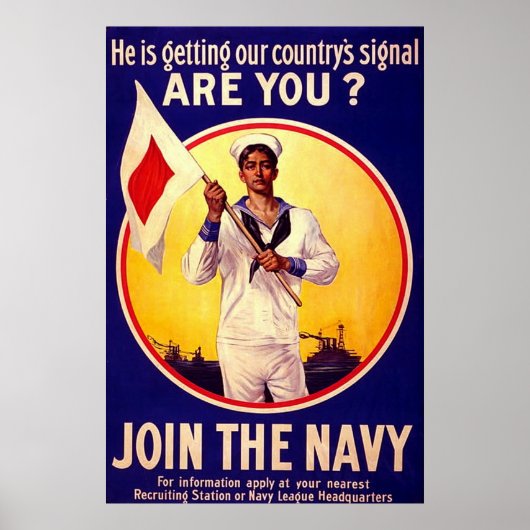Vintage US-Marine ~ WW1 Poster (Vorne)