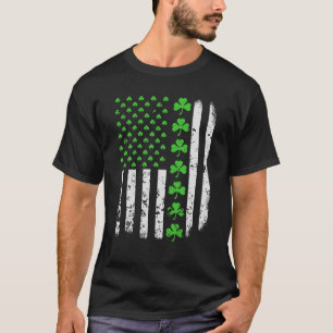 Vintage US-N-Flagge, grünes Kleeblatt T-Shirt