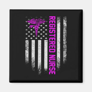 Vintage US Rn Registered Nurse American Flag Patch Magnet