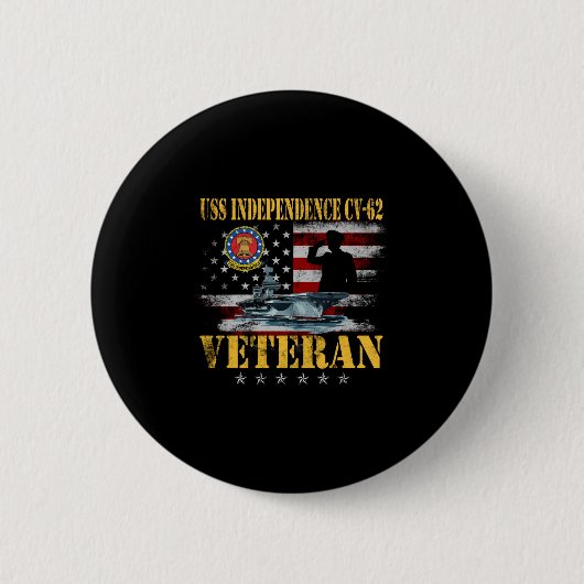 Vintage US-Unabhängigkeit Cv-62 Flugzeugträger Fl Button (Vorderseite)