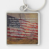 Vintage US-Verfassung Präambel für das Volk Schlüsselanhänger (Vorne)