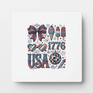 Vintage USA 1776 Patriotisches Sommer-Shirt Design Fotoplatte