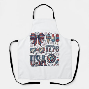 Vintage USA 1776 Patriotisches Sommer-Shirt Design Schürze