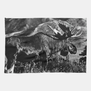 Vintage USA Alaska-Elchbulle 1970 Handtuch