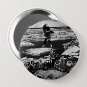 Vintage USA Alaska Eskimo-Decke werfen Button (Vorne & Hinten)