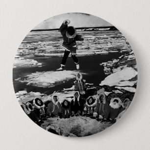 Vintage USA Alaska Eskimo-Decke werfen Button