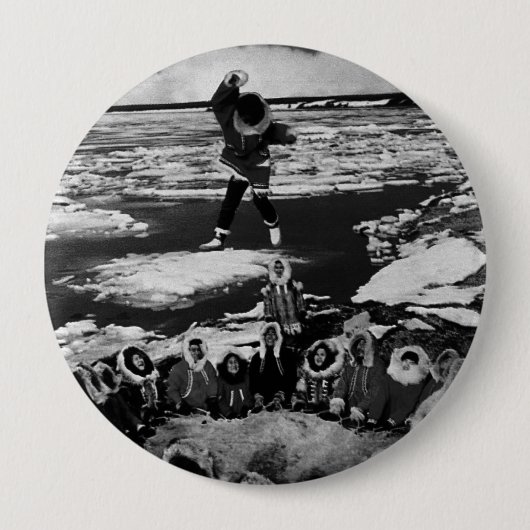 Vintage USA Alaska Eskimo-Decke werfen Button (Vorderseite)