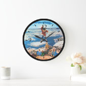 Vintage USA Alaska eskimo Decke werfen Große Wanduhr (Zuhause)