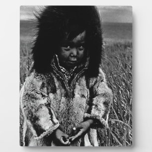 Vintage USA Alaska Eskimo Junge 1970 Fotoplatte