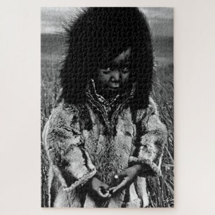 Vintage USA Alaska Eskimo-Junge Puzzle