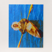 Vintage USA Alaska eskimo und sein Kajak Puzzle (Vertikal)