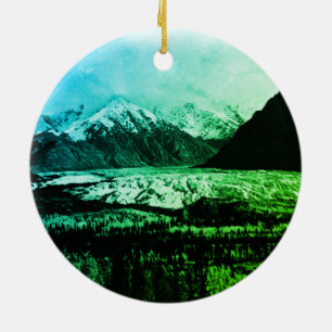 Vintage USA Alaska Gletscher Matanuska Keramik Ornament