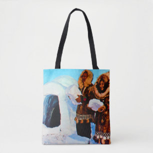 Vintage USA Alaska Iglu-Erbauer Tasche