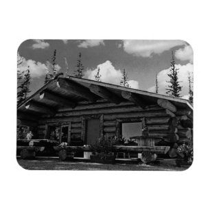 Vintage USA Alaska Moderne alaskische Blockhütte 1 Magnet