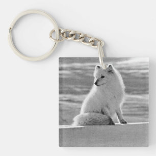 Vintage USA Alaska Polarfuchs Schlüsselanhänger