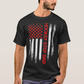 Vintage USA American Flag Hockey Step Vater Distan T-Shirt
