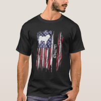 Vintage USA American Flag Liebe Mops Dog Silhouett