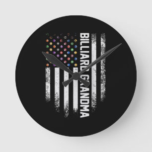 Vintage USA American Flag Pool Billiard Grandma Runde Wanduhr
