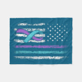 Vintage Usa American Flag Suicide Prevention Aware Fleecedecke (Vorderseite (Horizontal))