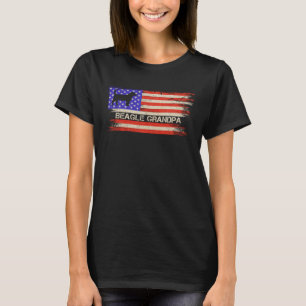 Vintage-USA-Amerikanische-Flagge-Beagle-Hund-Opa-S T-Shirt