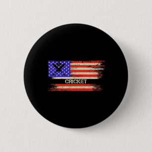 Vintage-USA-Amerikanische-Flagge-Cricket-Spieler-T Button