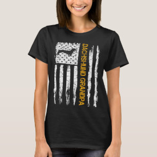Vintage-USA-Amerikanische-Flagge-Dachshund-Opa-Sil T-Shirt