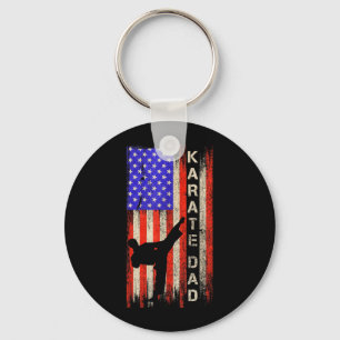 Vintage USA Amerikanische Flagge Karate Vater Kara Schlüsselanhänger