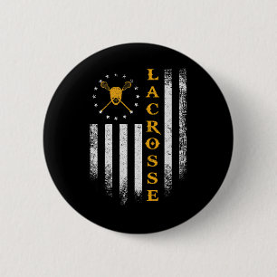 Vintage-USA-Amerikanische-Flagge-Lacrosse-Spieler- Button