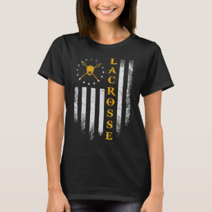 Vintage-USA-Amerikanische-Flagge-Lacrosse-Spieler- T-Shirt