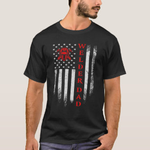 Vintage USA Amerikanische Flagge Schweißer Vater S T-Shirt