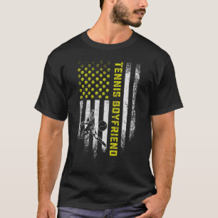 Vintage-USA-Amerikanische-Flagge-Stolze-Tennis-Fre T-Shirt