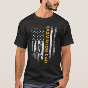 Vintage USA Amerikanische Flagge Stolzer Badminton T-Shirt