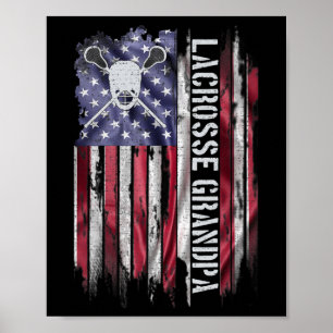 Vintage-USA-Amerikanische-Flagge-Stolzer-Lacrosse- Poster