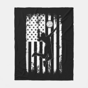 Vintage USA Amerikanische Flagge Volleyball Spiele Fleecedecke