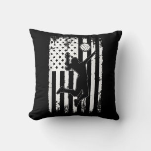 Vintage USA Amerikanische Flagge Volleyball Spiele Kissen