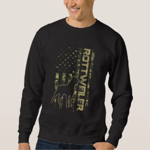 Vintage USA Amerikanische Tarnflagge Rottweiler Ro Sweatshirt