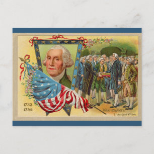 Vintage USA Amtseinführung von George Washington Postkarte