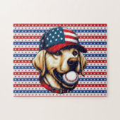 Vintage, USA Baseball Labrador Puzzle (Horizontal)