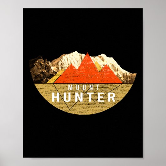 Vintage USA Bergwandern - Mount Hunter  Poster (Vorne)
