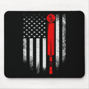 Vintage Usa Cricket Amerikanische Flagge Cricketer Mousepad