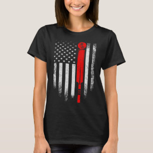 Vintage Usa Cricket Amerikanische Flagge Cricketer T-Shirt