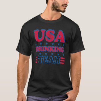 Vintage USA Drinking Team American Flag  4th Of Ju T-Shirt