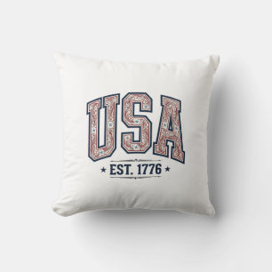 Vintage USA Est 1776 Patriotic Engraving Shirt_1 Kissen