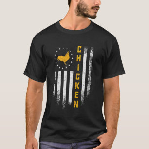 Vintage-USA-Flag Hühnerliebhaber Lustiger Hahn Bau T-Shirt
