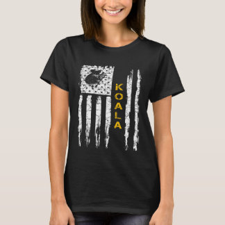 Vintage-USA-Flag-Koala-Tierliebhaber-Tierpfleger-S T-Shirt