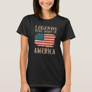 Vintage-USA-Flag-Legenden wurden in den USA gebore T-Shirt
