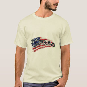 Vintage USA Flag Polo Style T-Shirt is translated