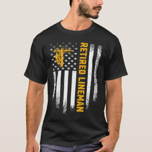 Vintage USA Flag Remüde Electric Cable Lineman Re T-Shirt